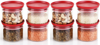 Machak Plastic Grocery Container  - 500 ml(Pack of 8, Red)