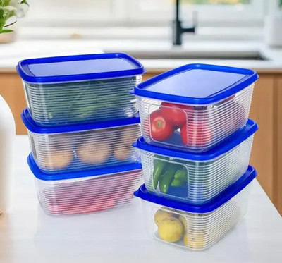 OMORTEX Plastic Utility Container  - 1800 ml(Pack of 6, Blue)
