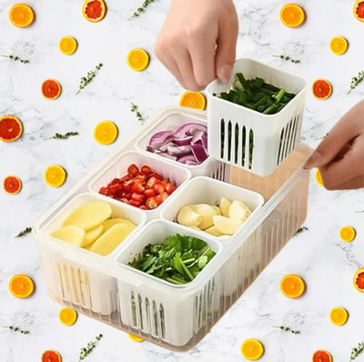 NEWSPARSH Plastic Fridge Container  - 2200 ml(White)