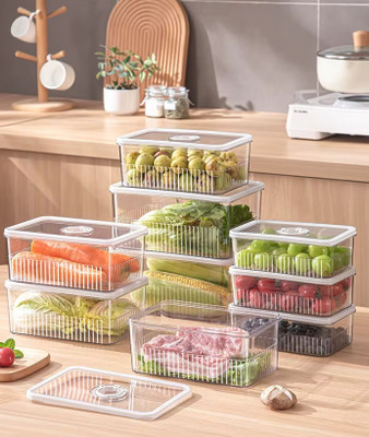 Q7 BRAND Plastic Fridge Container  - 1000 ml(Clear)