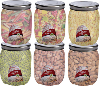 TruVeli Plastic Grocery Container  - 1000 ml(Pack of 6, Clear)