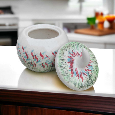 Malaikah Ceramic Tea Coffee & Sugar Container  - 300 ml(Multicolor)