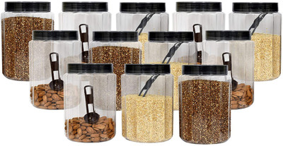KUBER INDUSTRIES Plastic Grocery Container  - 1100 ml(Pack of 12, Grey)