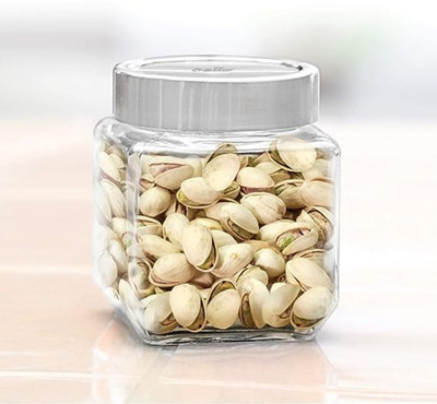 Krival Glass Cookie Jar  - 600 ml(Pack of 4, White)