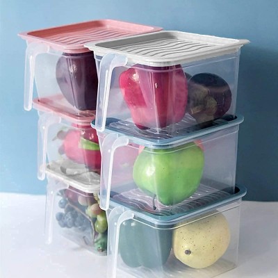 KRUT Plastic Fridge Container  - 1000 ml(Pack of 6, Multicolor)