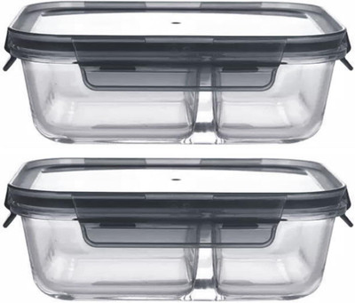 GOOD TO GREAT CREATION Glass Utility Container  - 1000 ml(Pack of 2, Clear)