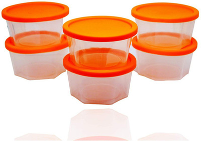KRP INTERNATIONALS Plastic Grocery Container  - 200 ml(Pack of 6, Orange)