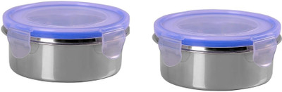sk bazaar Stainless Steel Utility Container  - 800 ml, 400 ml(Pack of 2, Blue)