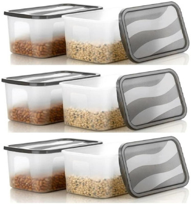 KDZONE Plastic Grocery Container  - 2000 ml(Pack of 6, Clear)