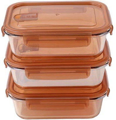 UMAI Glass Utility Container  - 365 ml(Pack of 3, Clear)