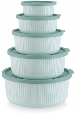 Lufarp Plastic Fridge Container  - 270 ml, 550 ml, 1000 ml, 1700 ml, 2700 ml(Pack of 5, Green)