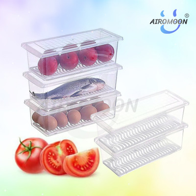 AIROMOON Plastic Fridge Container  - 1800 ml(Pack of 5, White)