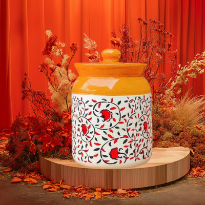 GleamSun Ceramic Pickle Jar  - 1000 ml(Brown)