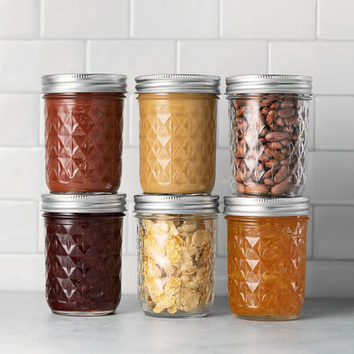 GRACIOUS MART Glass Utility Container  - 320 ml(Pack of 6, Clear)