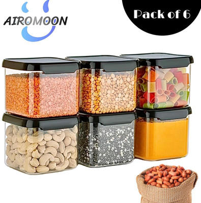 AIROMOON Plastic Grocery Container  - 500 ml(Pack of 6, Clear)