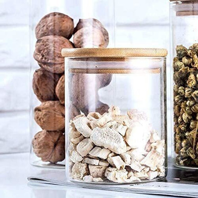 NAVPATH Glass, Wooden Utility Container  - 270 ml(Pack of 3, Clear)