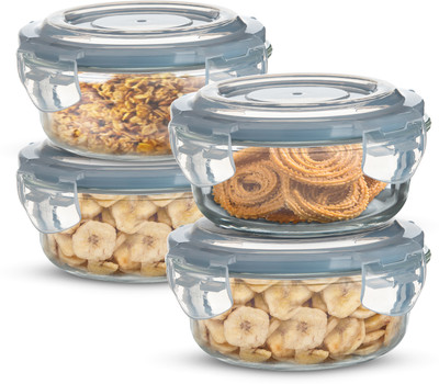 BERGNER Glass Utility Container  - 1600 ml(Pack of 4, Blue)