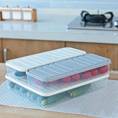 DELMON Plastic Fridge Container  - 2500 ml, 1200 ml(Pack of 3, White)