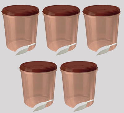 AK HUB Plastic Grocery Container  - 15000 ml(Pack of 5, Brown)