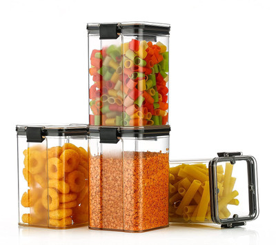 DCP ENTERPRISE Plastic Grocery Container  - 1100 ml(Pack of 6, White)
