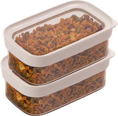 Stacpro Polypropylene, Plastic Grocery Container  - 500 ml(Pack of 2, White)