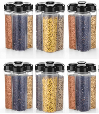 MAAKI Plastic Utility Container  - 2500 ml(Pack of 6, Black)