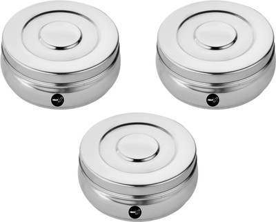 AOLLYX Stainless Steel Utility Container  - 250 ml(Pack of 3, Silver)