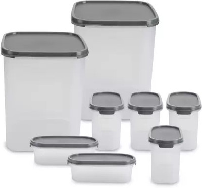 YASHODEEP PLASTIC Plastic Utility Container  - 500 ml, 1100 ml, 5500 ml(Pack of 8, Clear)