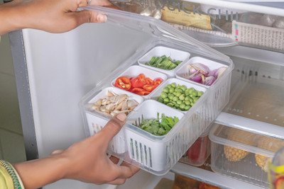 Jstar Plastic Fridge Container  - 2200 ml(White)