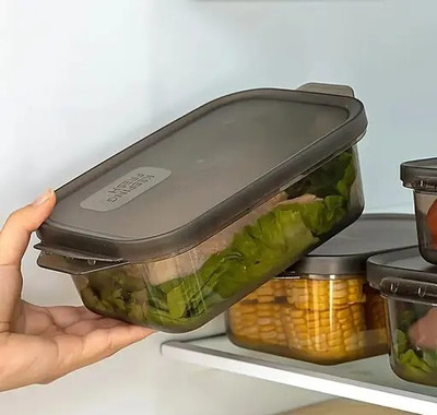 aqualissells Plastic Fridge Container  - 600 ml(Brown)