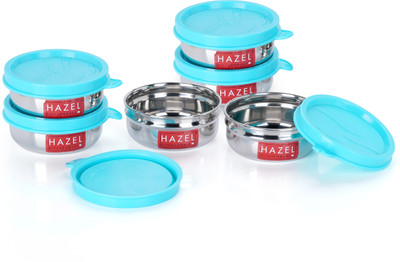 HAZEL Steel Utility Container  - 90 ml(Pack of 6, Silver)