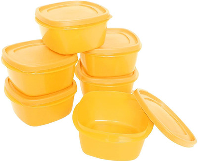 Cutting EDGE Polypropylene Fridge Container  - 500(Pack of 6, Yellow)