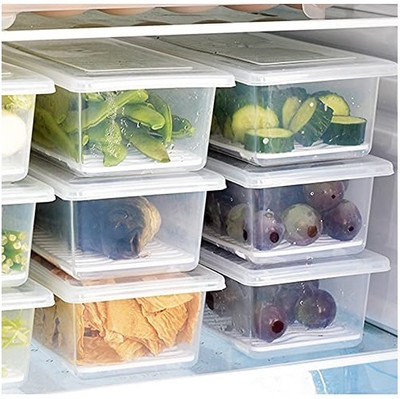 busaji enterprise Plastic Fridge Container  - 1500 ml(Pack of 6, White)