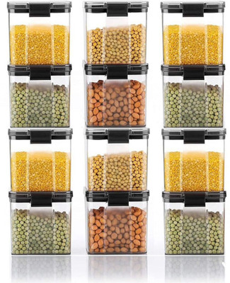 ADMONITION Plastic Grocery Container  - 700 ml(Pack of 12, Black)