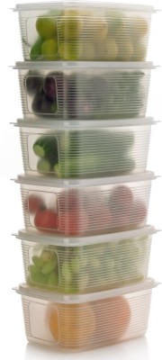 Ecodex Plastic Fridge Container  - 1800 ml(Pack of 6, Clear)