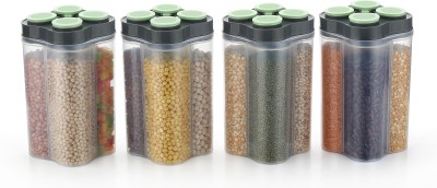 Lion Lender Plastic Grocery Container  - 2500 ml(Pack of 4, Green)