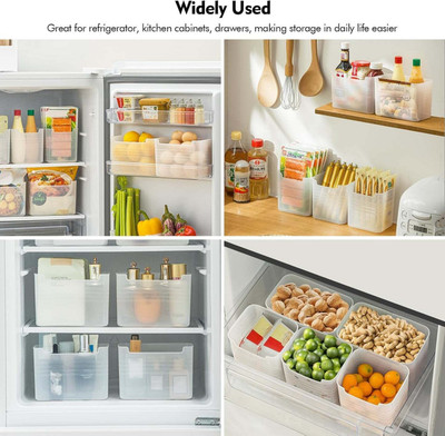 HASHFLOW Plastic Fridge Container  - 1000 ml(Pack of 16, Clear)