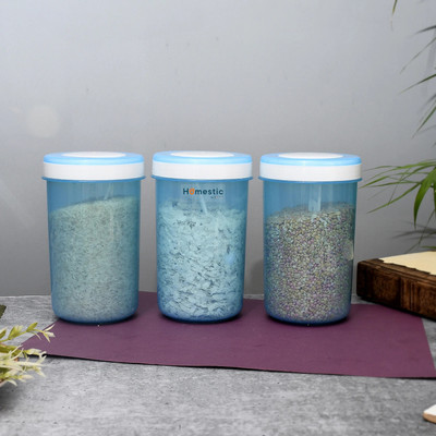 HOMESTIC by Kuber Industries Plastic Utility Container  - 2000 ml(Pack of 3, Blue)