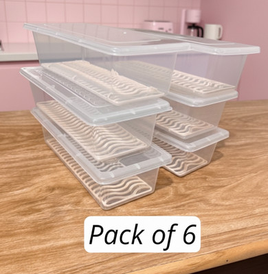 Hkhova Plastic Utility Container  - 1000 ml(Pack of 6, White)