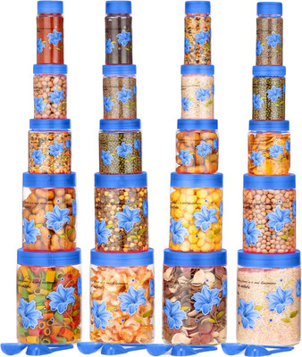 Flipkart SmartBuy Plastic Grocery Container  - 1200 ml, 650 ml, 350 ml, 250 ml, 110 ml(Pack of 20, Light Blue)