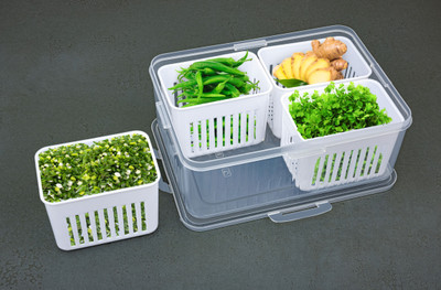 Cookvita Plastic Fridge Container  - 3000 ml(White)