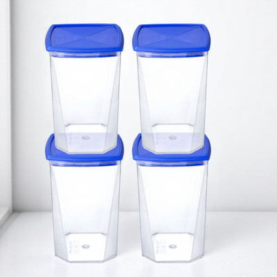 DND NX Plastic Grocery Container  - 1200 ml(Pack of 4, Blue)