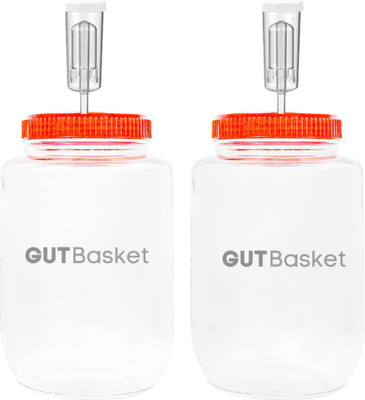 GUTBasket Glass Utility Container  - 2 L(Pack of 2, Clear)