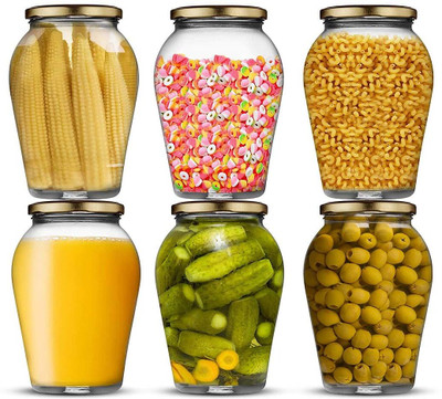 Coozico Glass Fridge Container  - 1000 ml(Pack of 6, Clear)