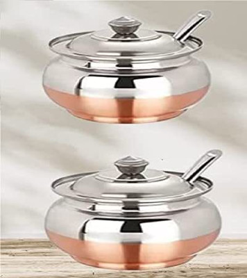 Ourlucky Copper Utility Container  - 100 ml(Pack of 2, Silver)