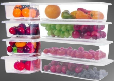 MAXIITOOLII Plastic Fridge Container  - 1500 ml(Pack of 6, Clear)