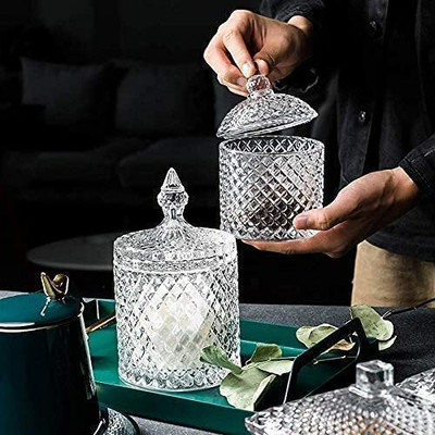 GOOD TO GREAT CREATION Glass Cookie Jar  - 220 ml(Pack of 2, Clear)