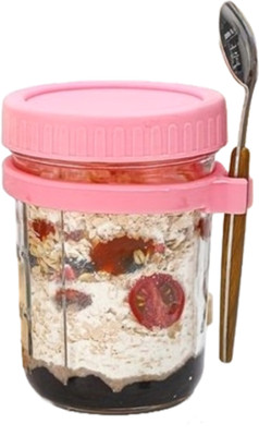 MOOZICO Glass Utility Container  - 350 ml(Pink)