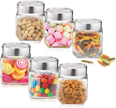 Sophronal Glass Grocery Container  - 310 ml(Pack of 6, Clear)