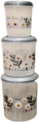 Shiv Plastic Grocery Container  - 3000 ml, 2000 ml, 1000 ml(Pack of 3, Grey)